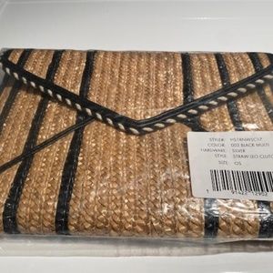 Rebecca Minkoff Straw Leo Clutch NEW NWT